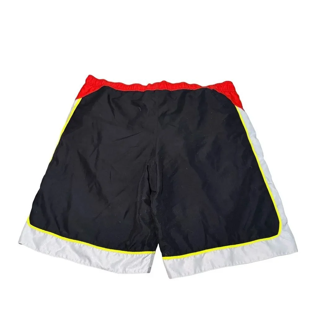 NIKE SWIM TRUNKS MEN’S XL RED BLACK NETTED Hydra Void Sheds Water